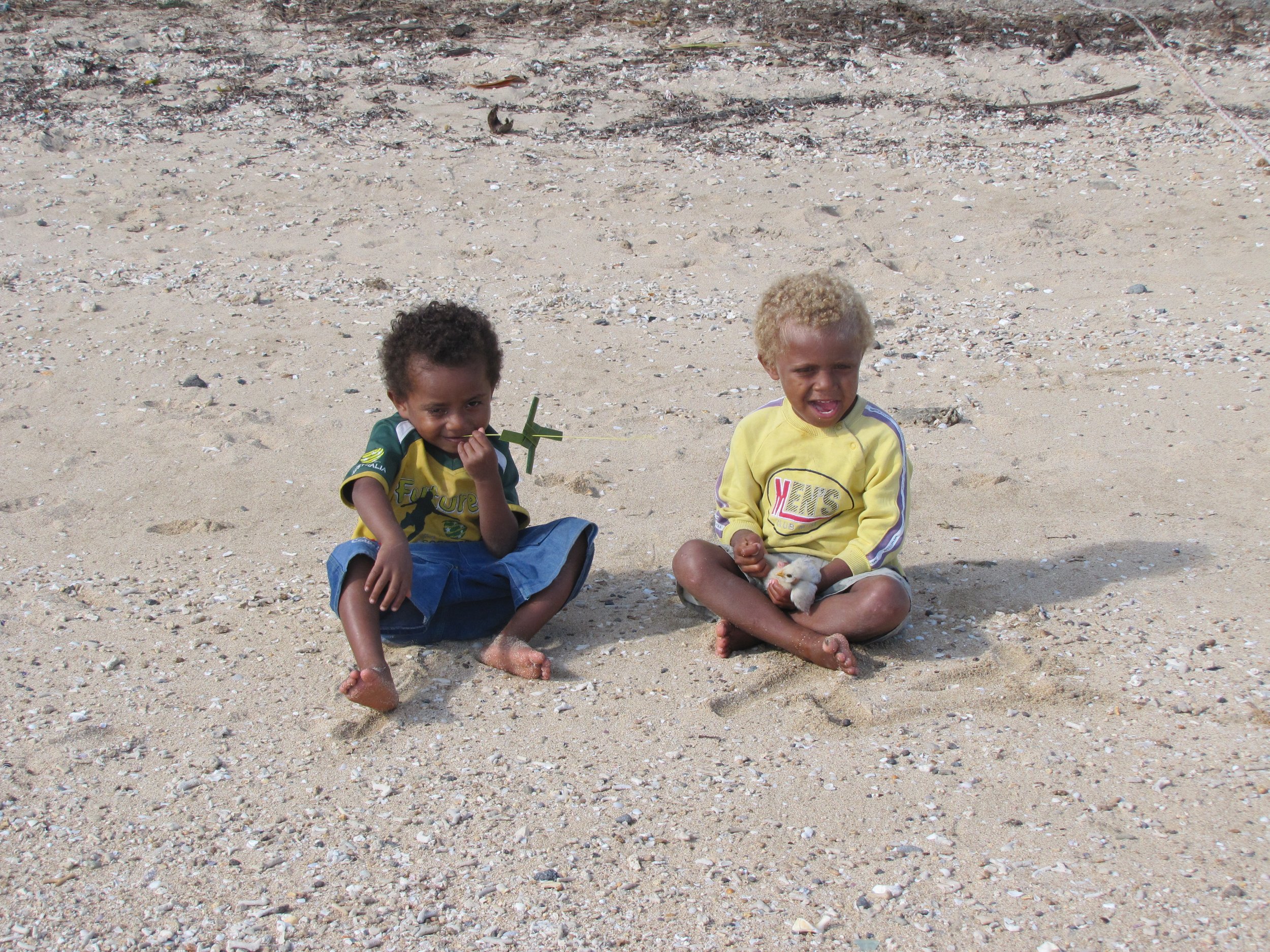 Children on the beach.