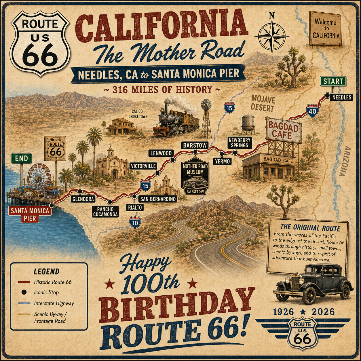  US- 66 – Driving the Mother Road – Needles to San Bernardino