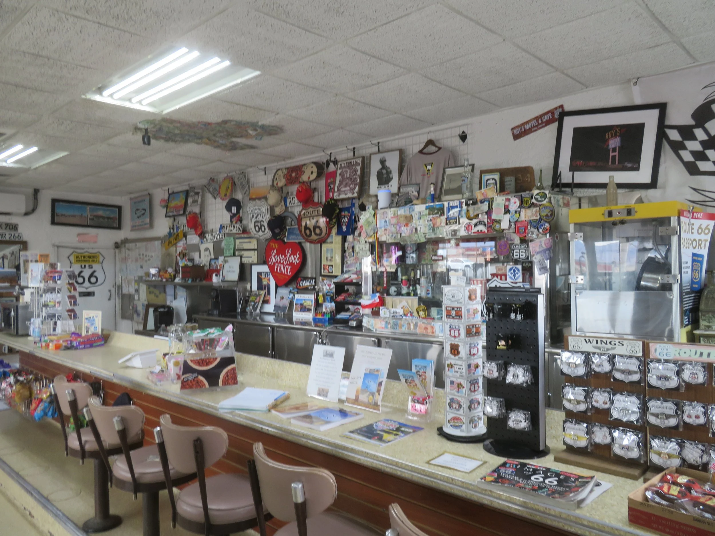 No food at the cafe, but lotsa kitsch