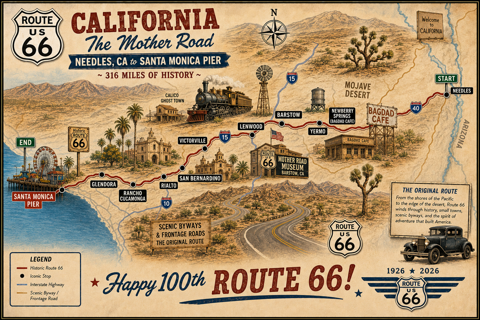  US- 66 – Driving the Mother Road – Needles to San Bernardino