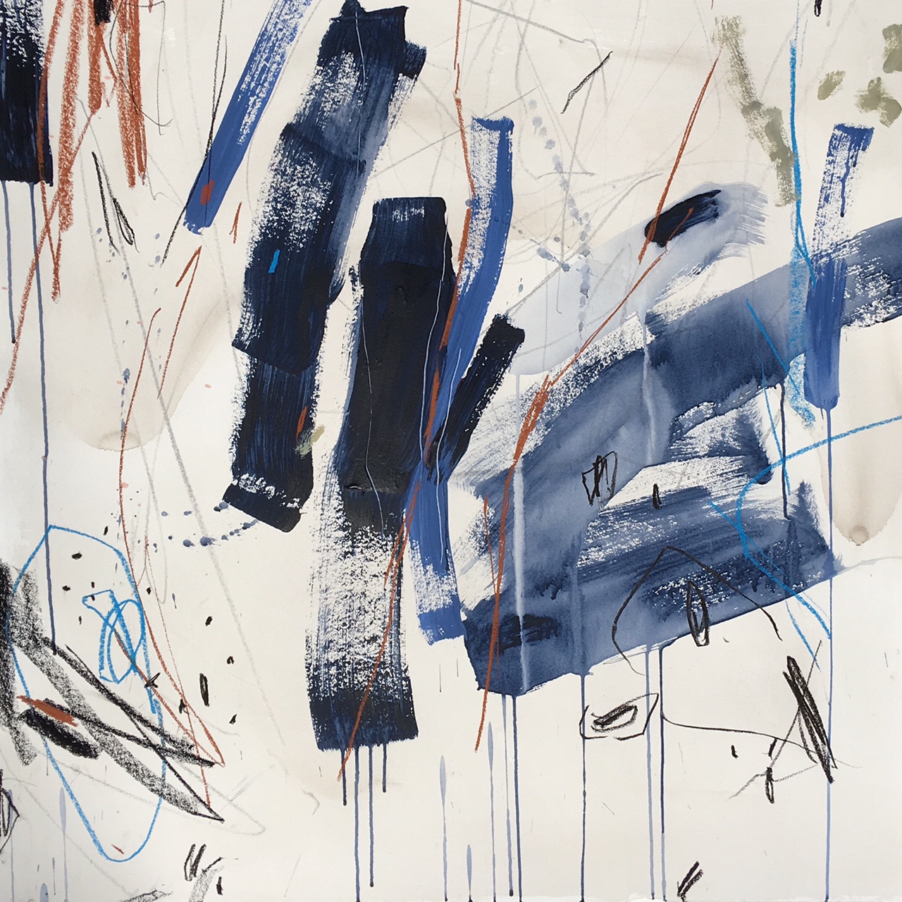 Untitled Mixed Media on paper Framed, 40" x 40" SOLD