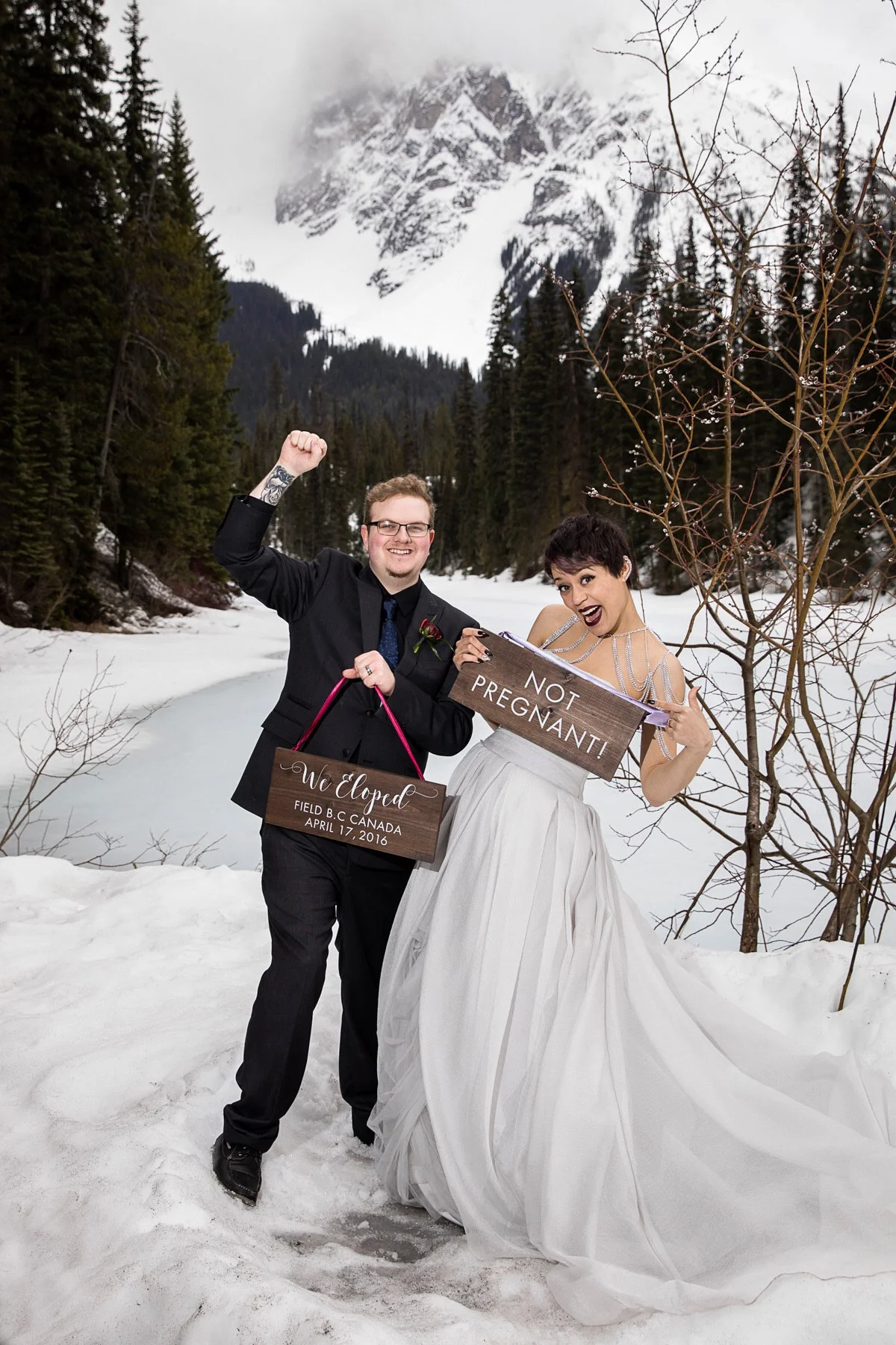 we eloped not prenant sign.jpg