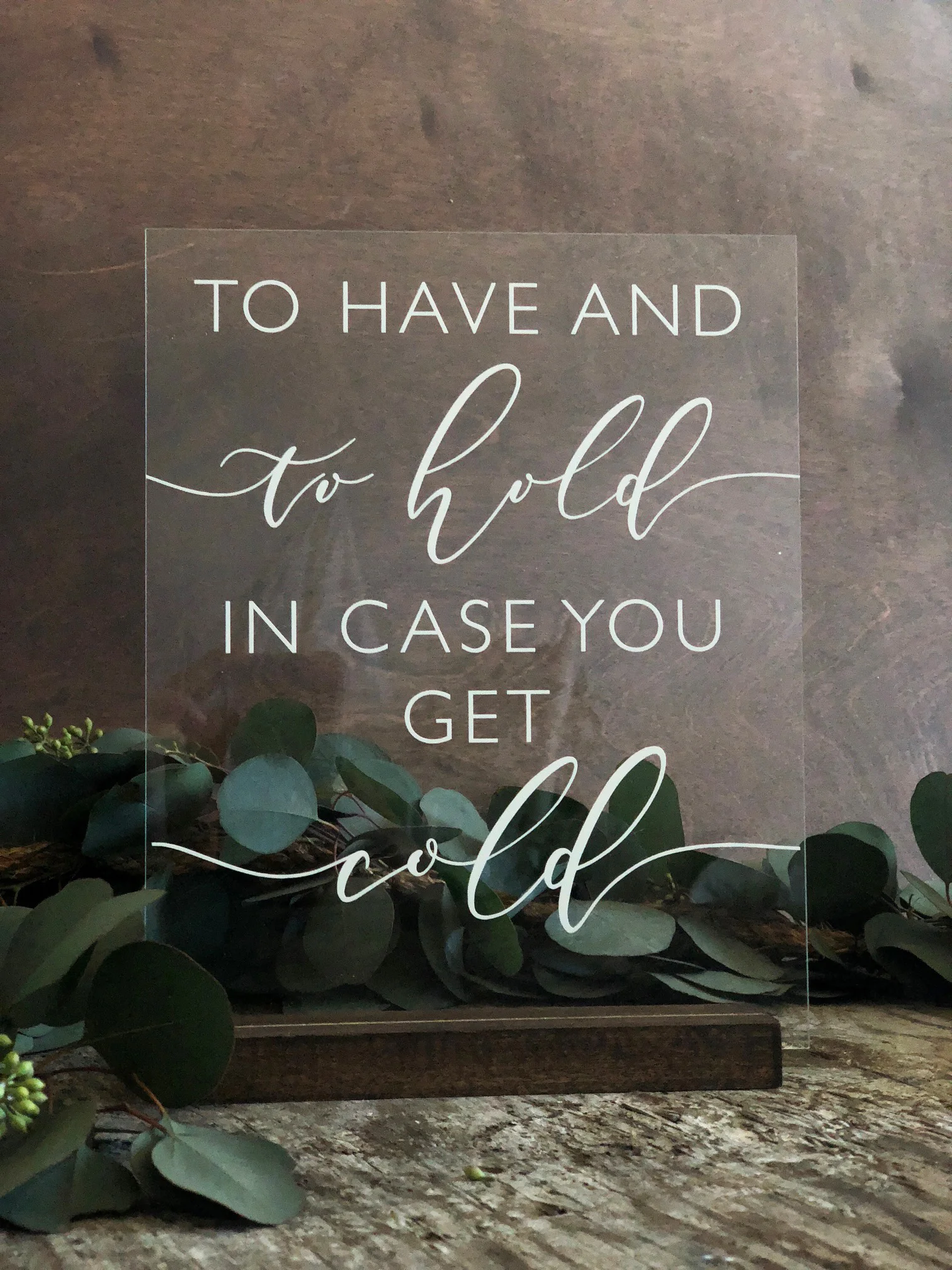 Acrylic wedding favors sign