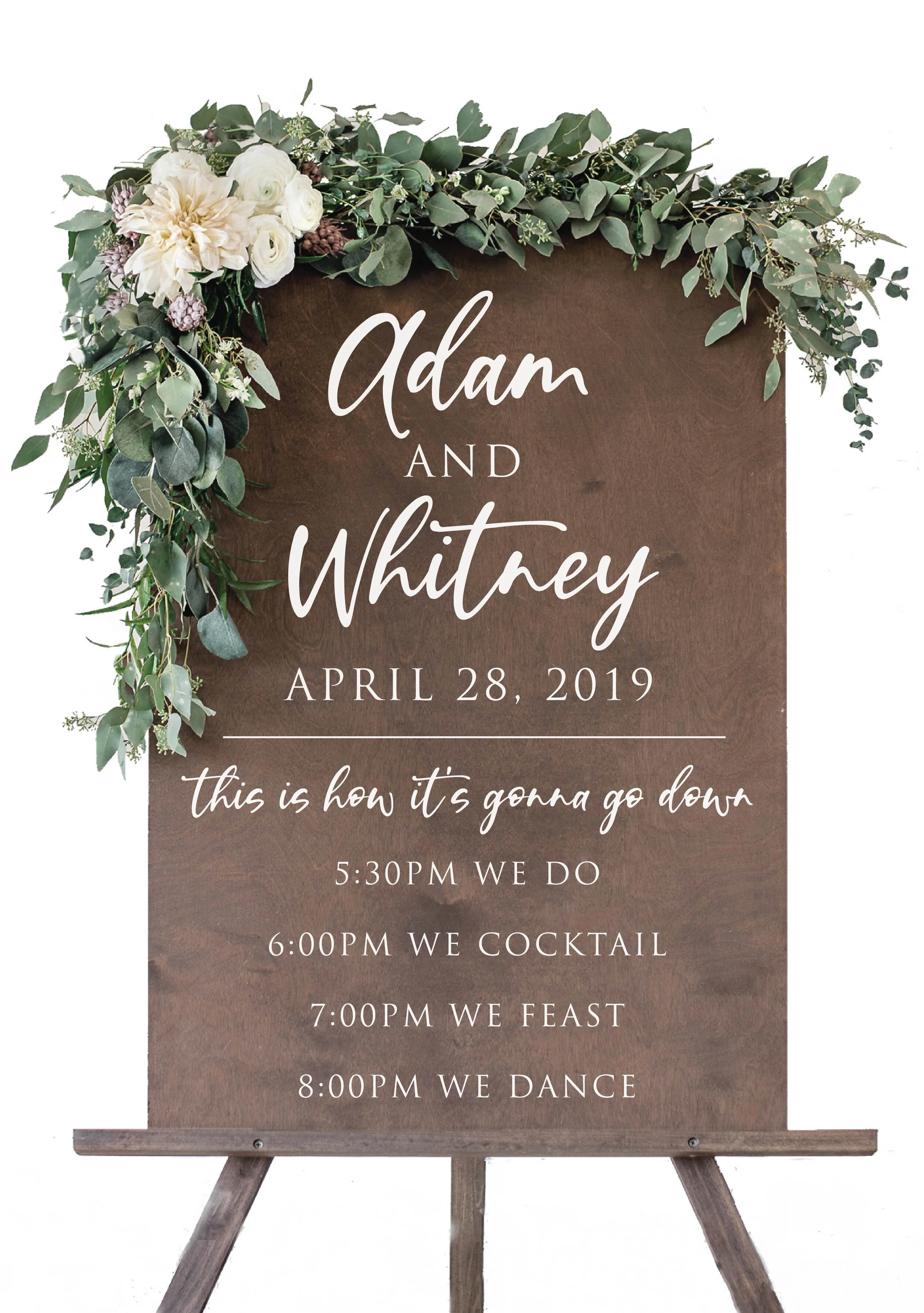 Order of Events Sign Wooden Wedding Decor SCC82 — Sweet Carolina