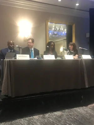 Dr. Richardson with panelists: Dr. Kafui Dzirasam, Mr. Ian N. Kremer and Dr. Ivana Rubino