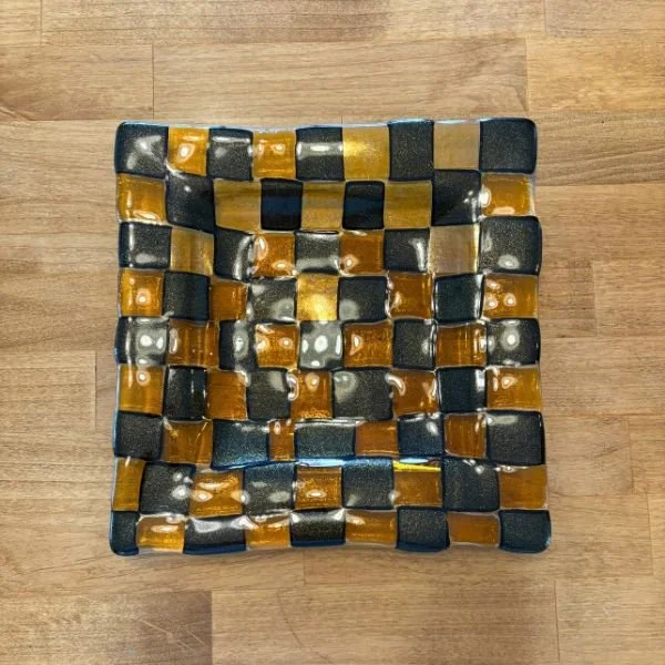 Checkered Iridescent Tray