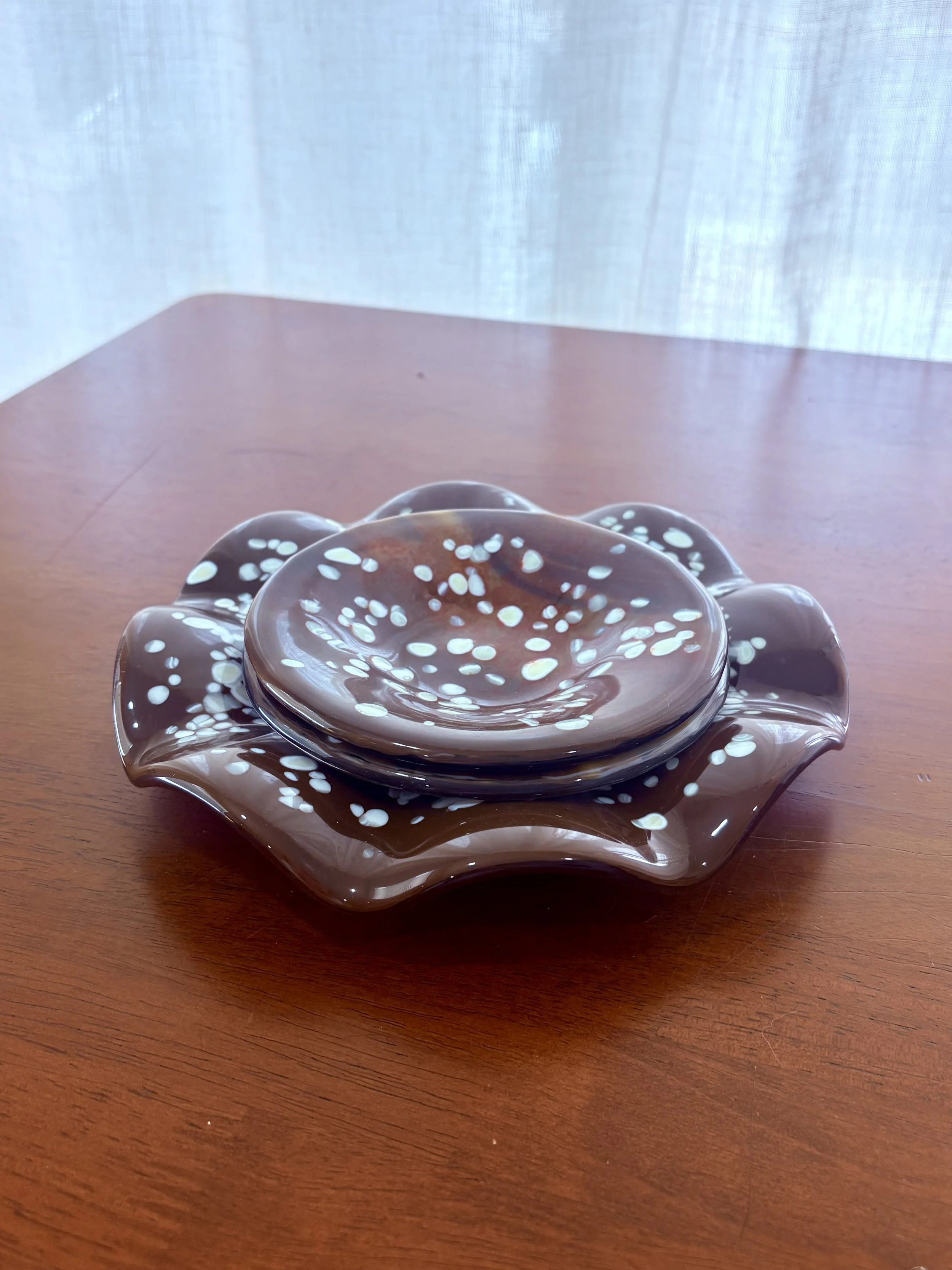 Brown Polka Dot Dish Set