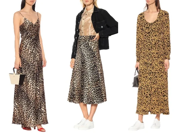 ガニー ヒョウ柄シルクスリップドレス ヒョウ柄シルクミディスカート ¥ 38,300 フローラルクレープマキシドレス Photo: mytheresa