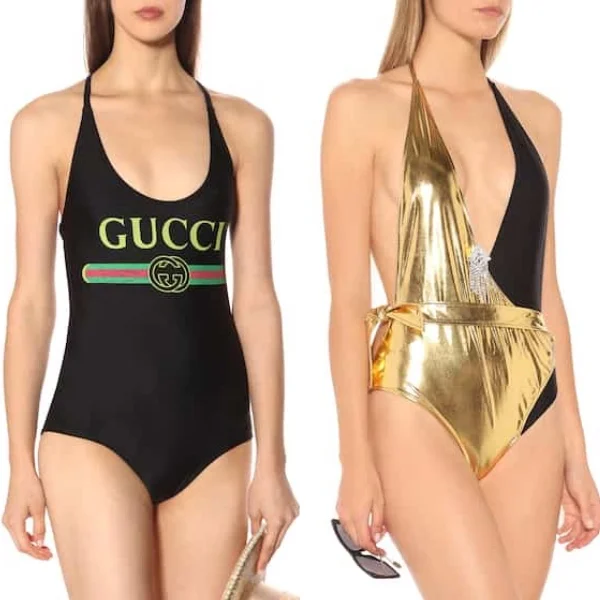 グッチ ロゴワンピース水着 装飾ホルターネック水着 Photo: mytheresa