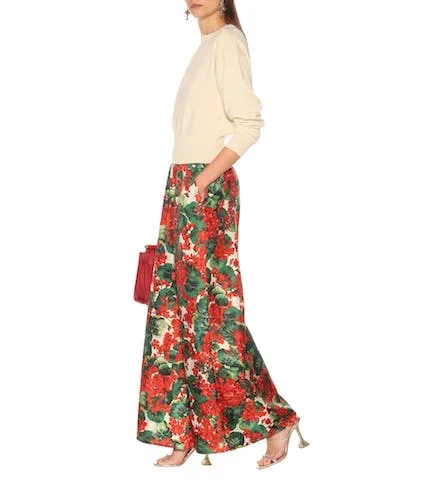 ドルチェ&ガッバーナ 花柄シルクワイドレッグパンツ Photo: mytheresa