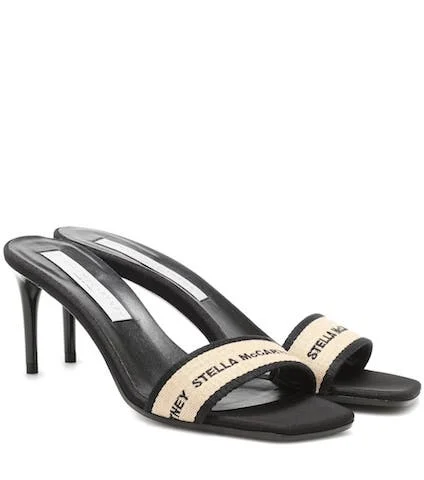 ステラマッカートニー ロゴ・ キャンバス・ミュール・サンダル Photo: mytheresa