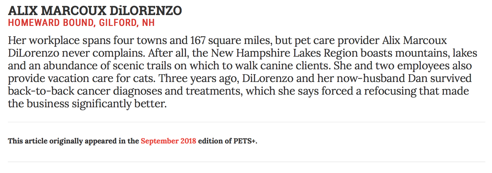 Pets+ Magazine Homeward Bound Sanity Files