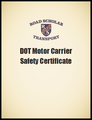 DOT Motor Carrier Safety Certificate