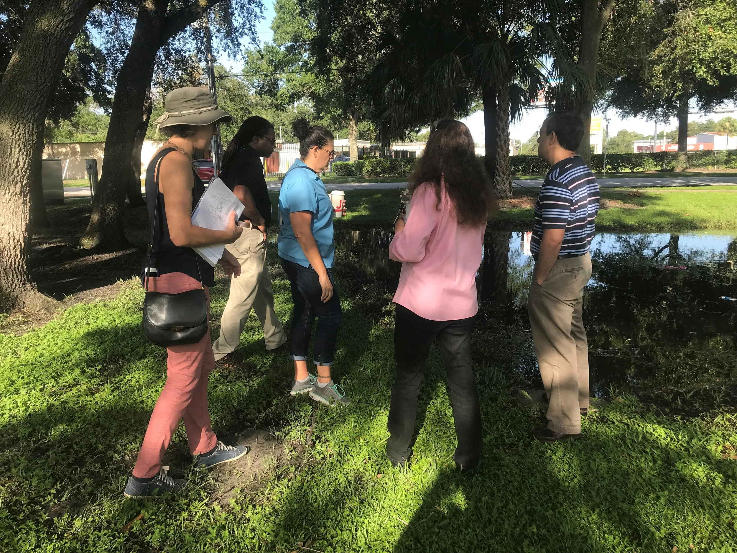 Sally Coyle with Janice Rahill and City of Orlando Parks and Recreation staff during initial site visit
