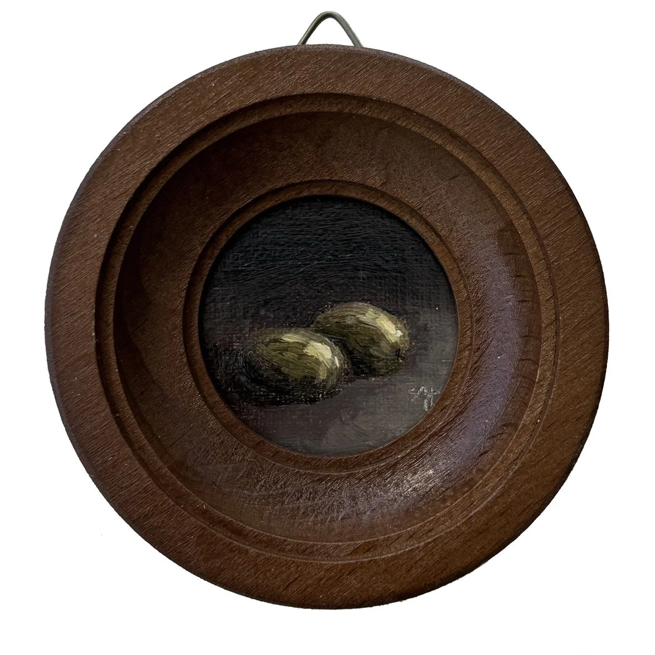 Olive Study 2, 3%22 Round, Framed Oil on Linen, $250 Large.jpeg