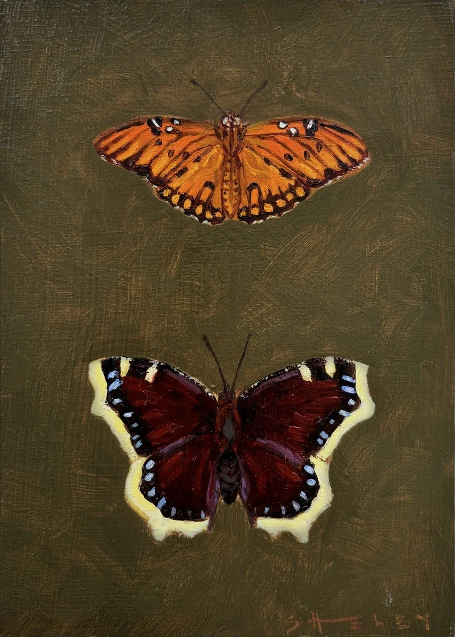 GulfFritillary&MourningCloakButterfly_5x7_OilonWoodPanel_$400 Large.jpeg