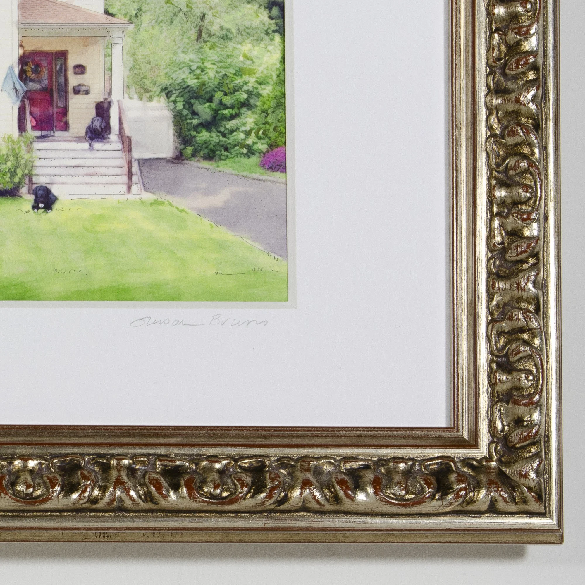 Silver Red Orate Detail