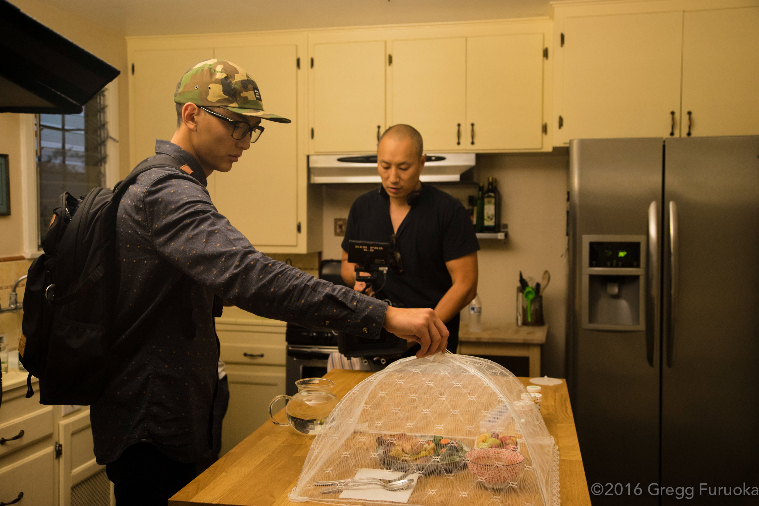  Kevin David Lin (Kwan), and Dinh Thai working through a critical insert shot. 2017 Gregg Furuoka 