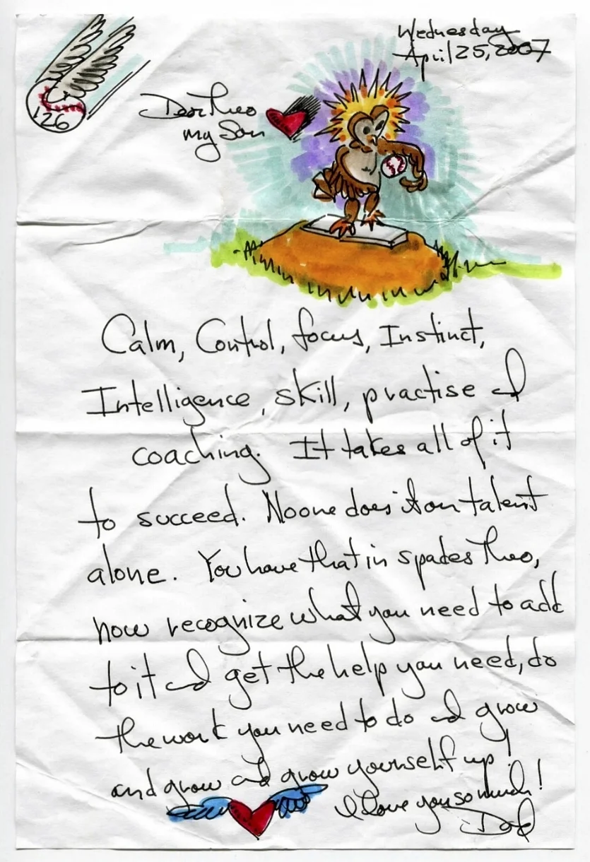 Calm, control, focus, instinct, intelligence, skill, practice, and coaching. It takes all of it to succeed. No one does it on talent alone. You have that in spades Theo, now recognize what you need to add to it and get the help you need, do the work you need to do and grow and grow and grow yourself up! I love you so much!