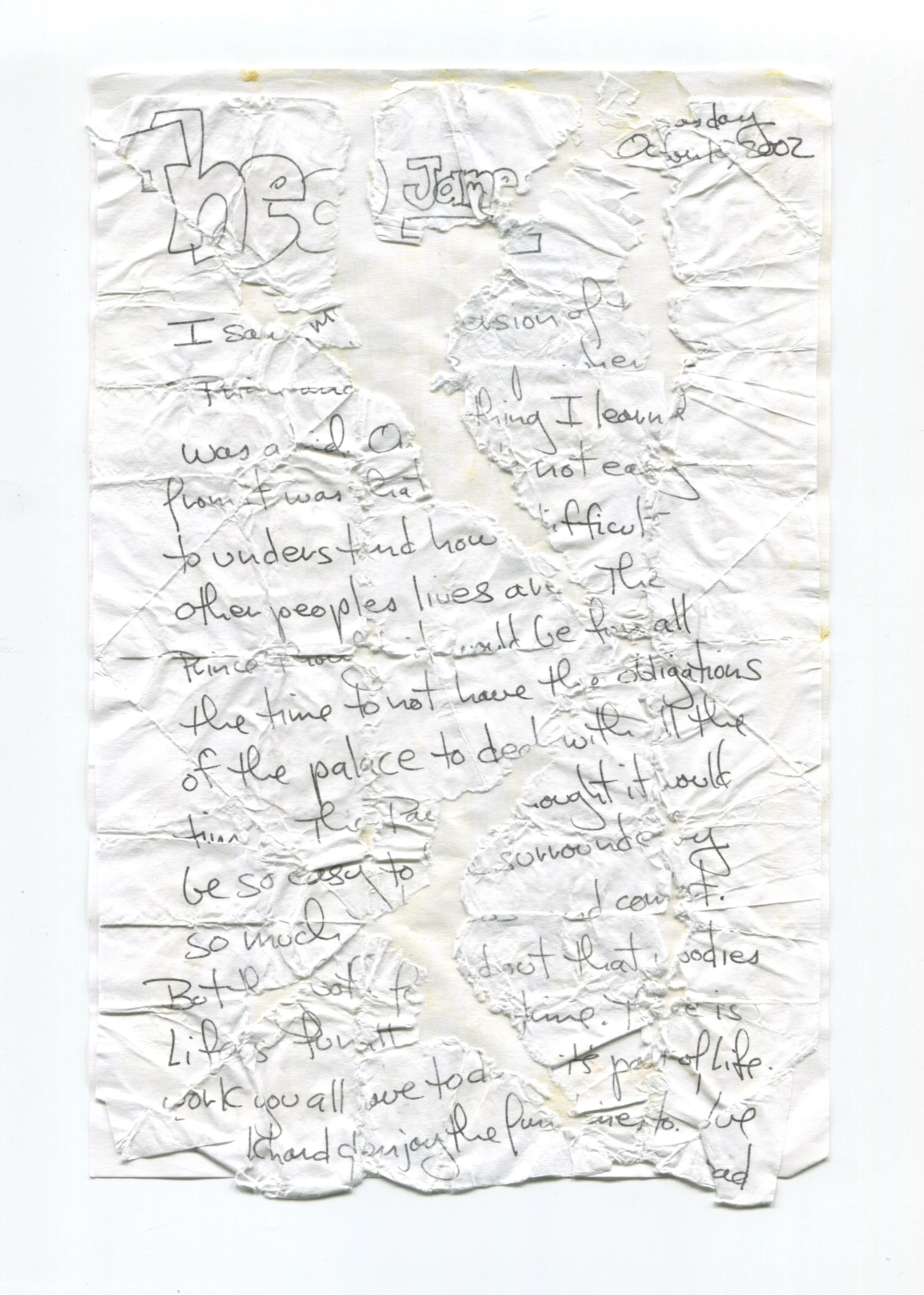 damaged note folded wisdom