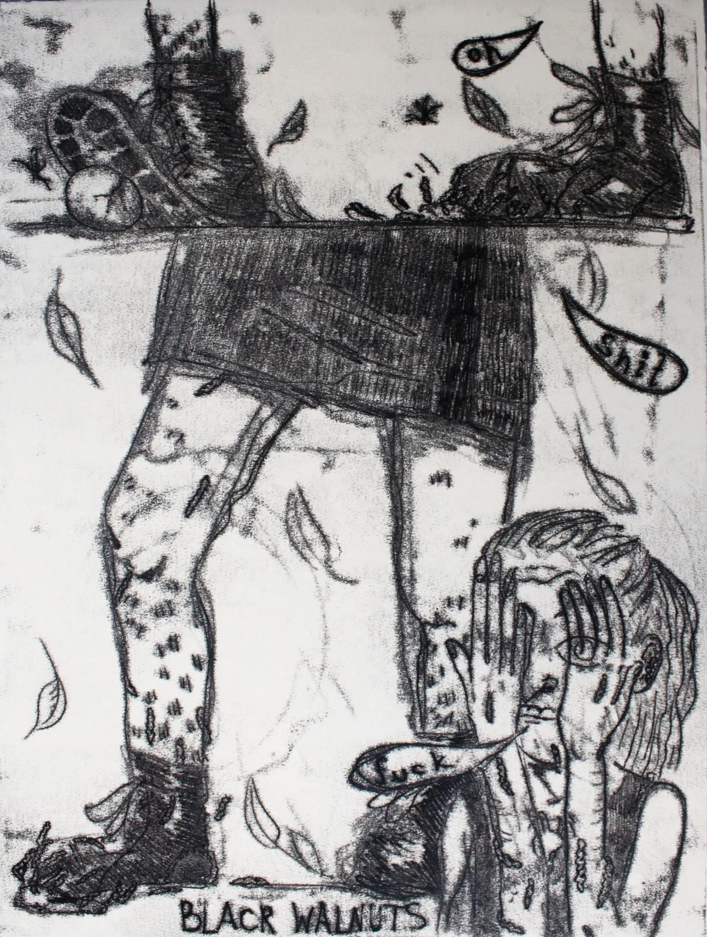 Black Walnuts, monotype (2017)