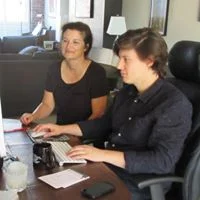 Cam Anderson, editor, works with Gayle to polish the final cut of the film, Hearts of Steel