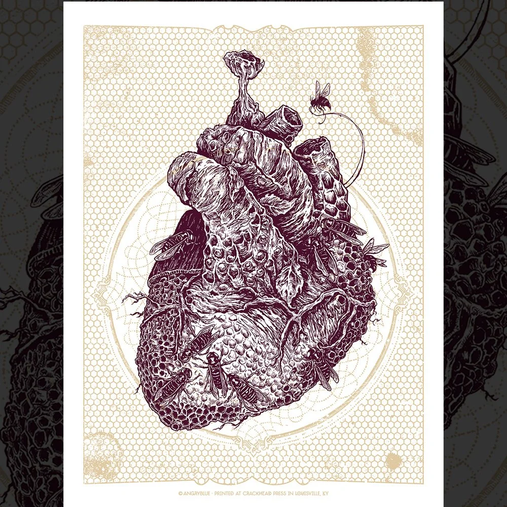 Heart Hive on White Paper