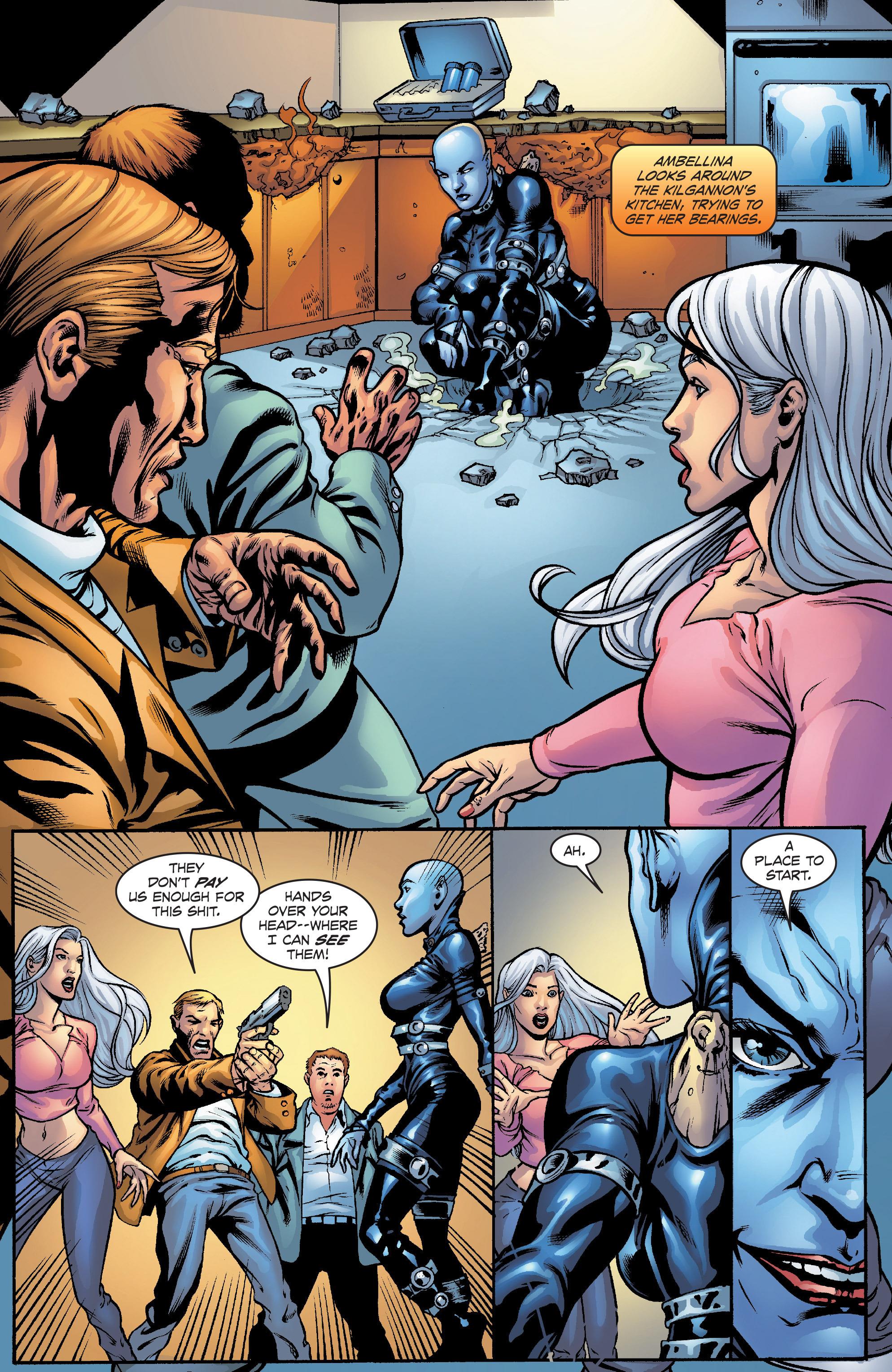 Ambellina shows up like the Terminator, please enjoy this page for a class in how not to draw Women's Anatomy.