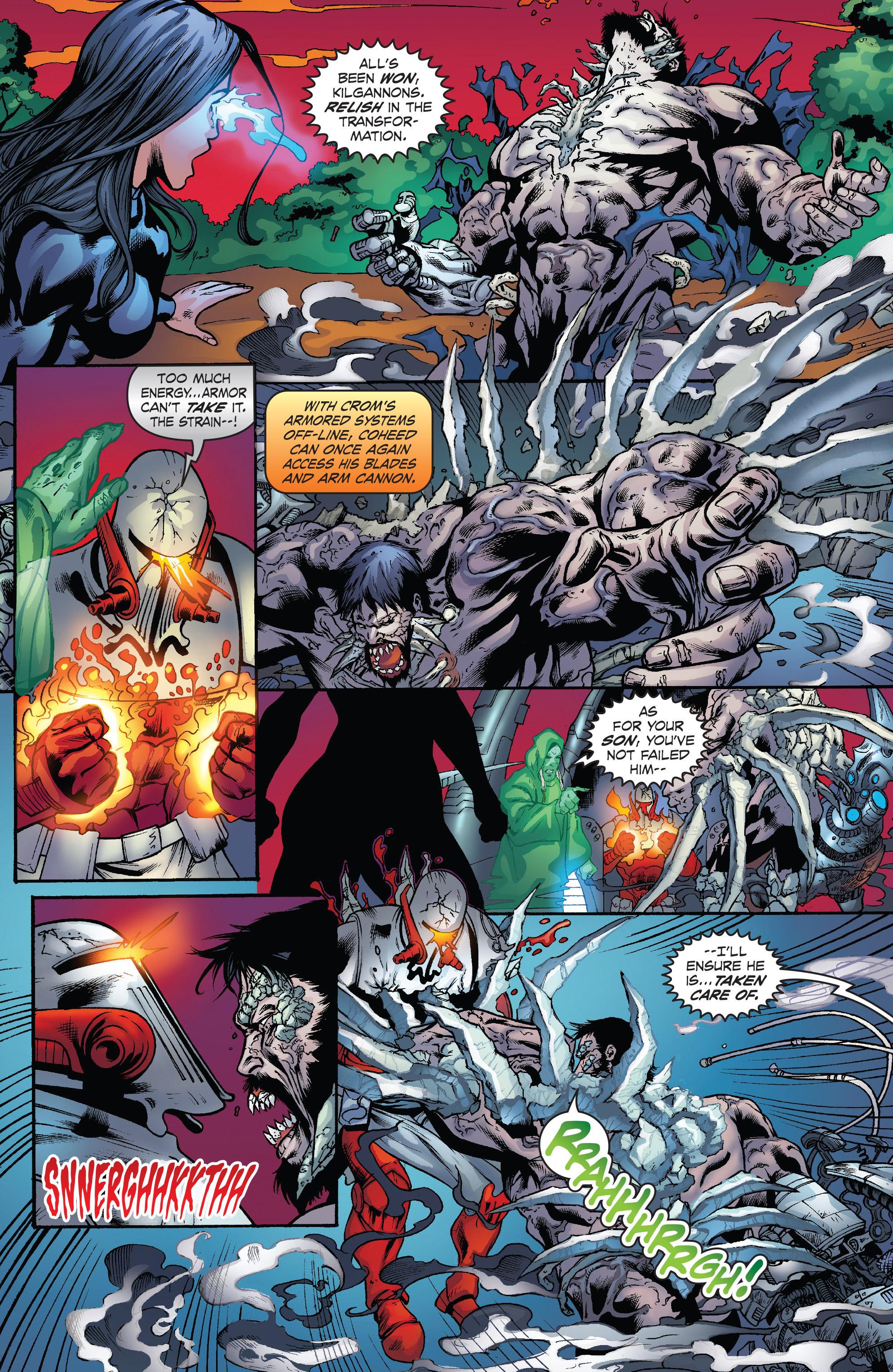 Now stung by the flies, Coheed begins to transform into Skullgreymon or some shit, and murders Crom.