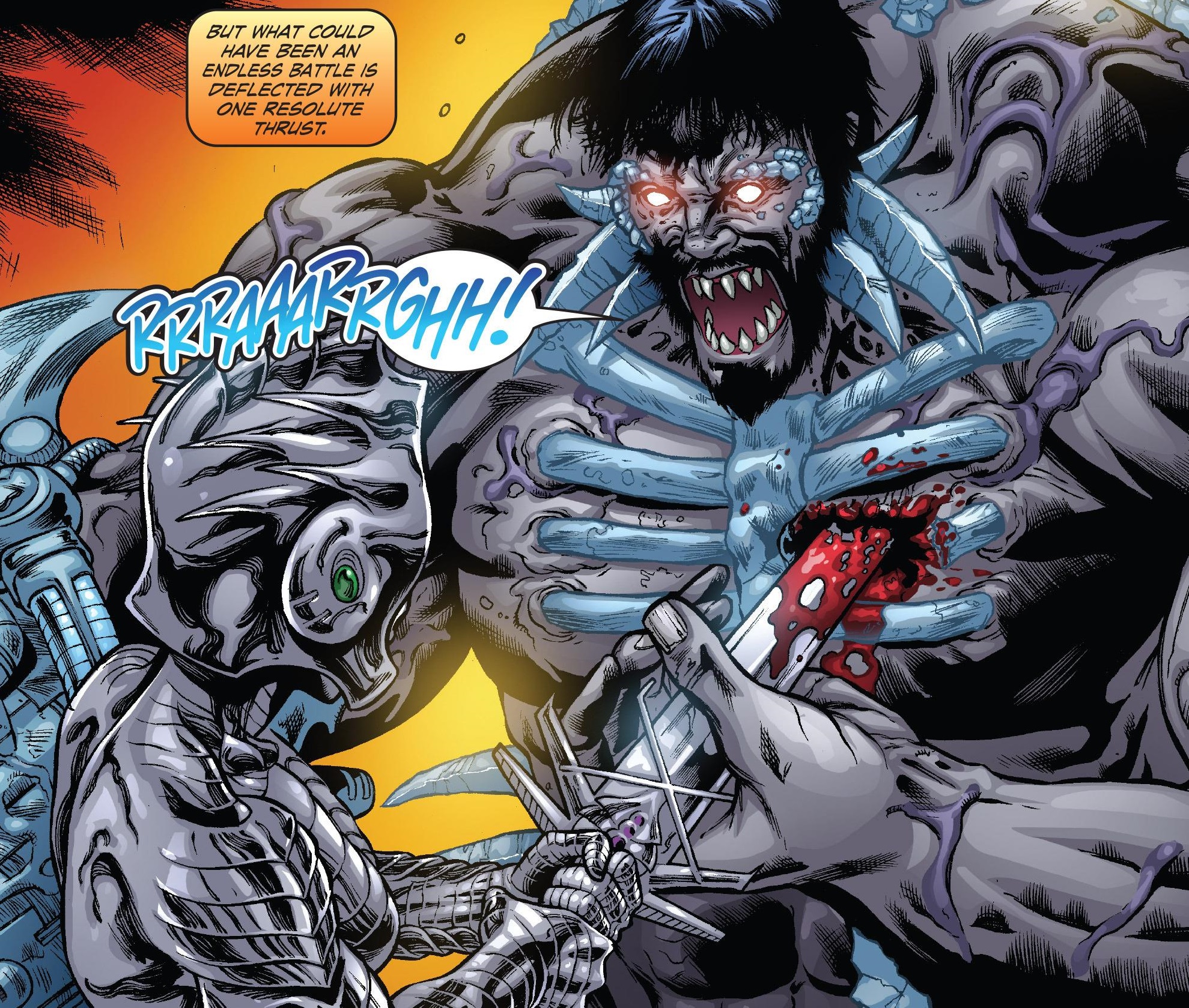 This is why you don't bring a skull-gun-arm to a sword fight.