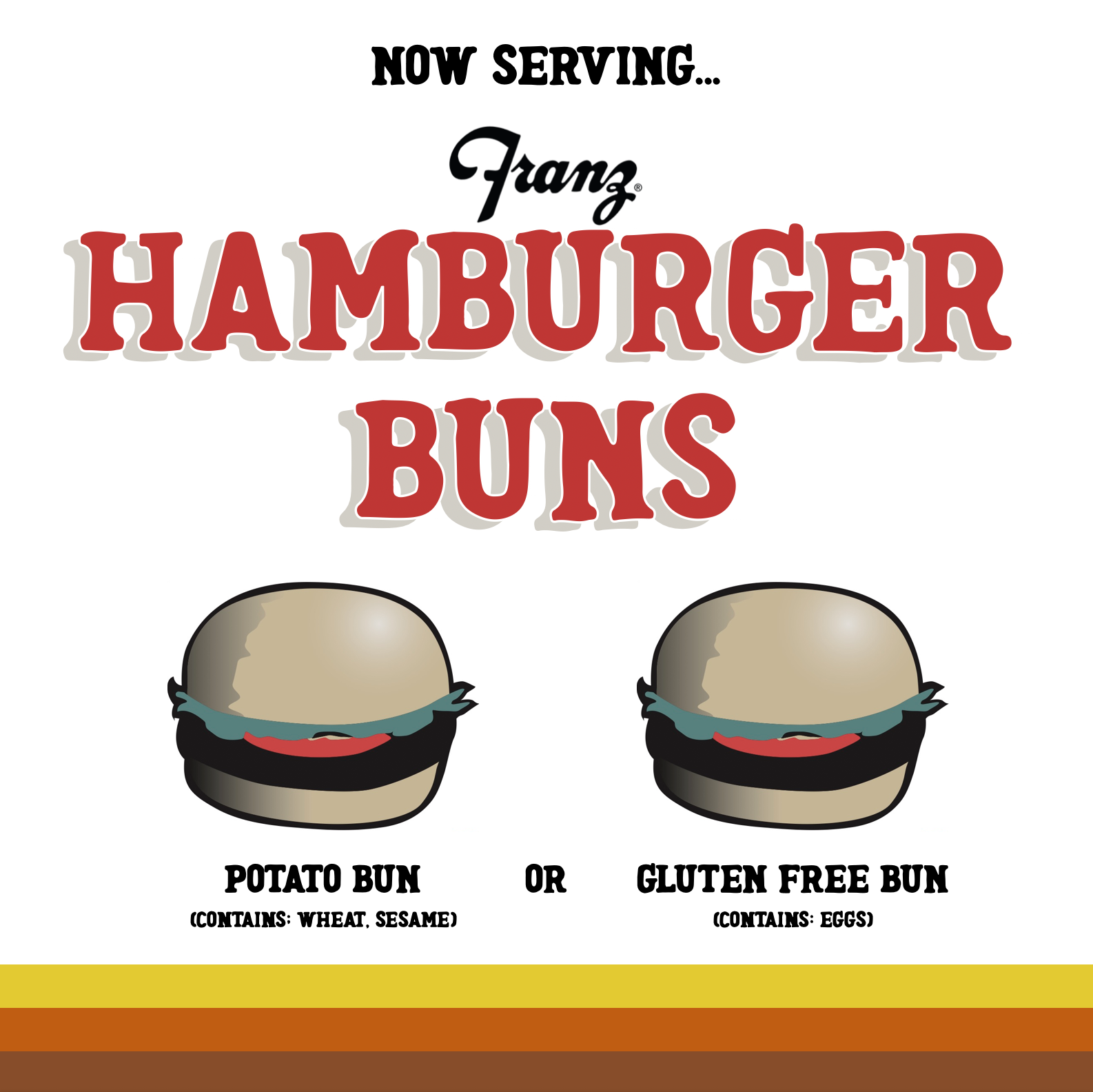 Try our fresh hamburger buns from Franz!