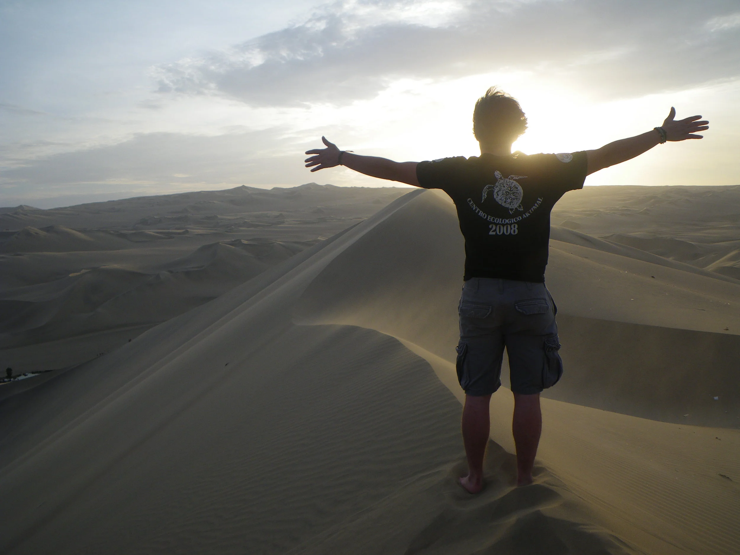  In the sand dunes of Peru. 