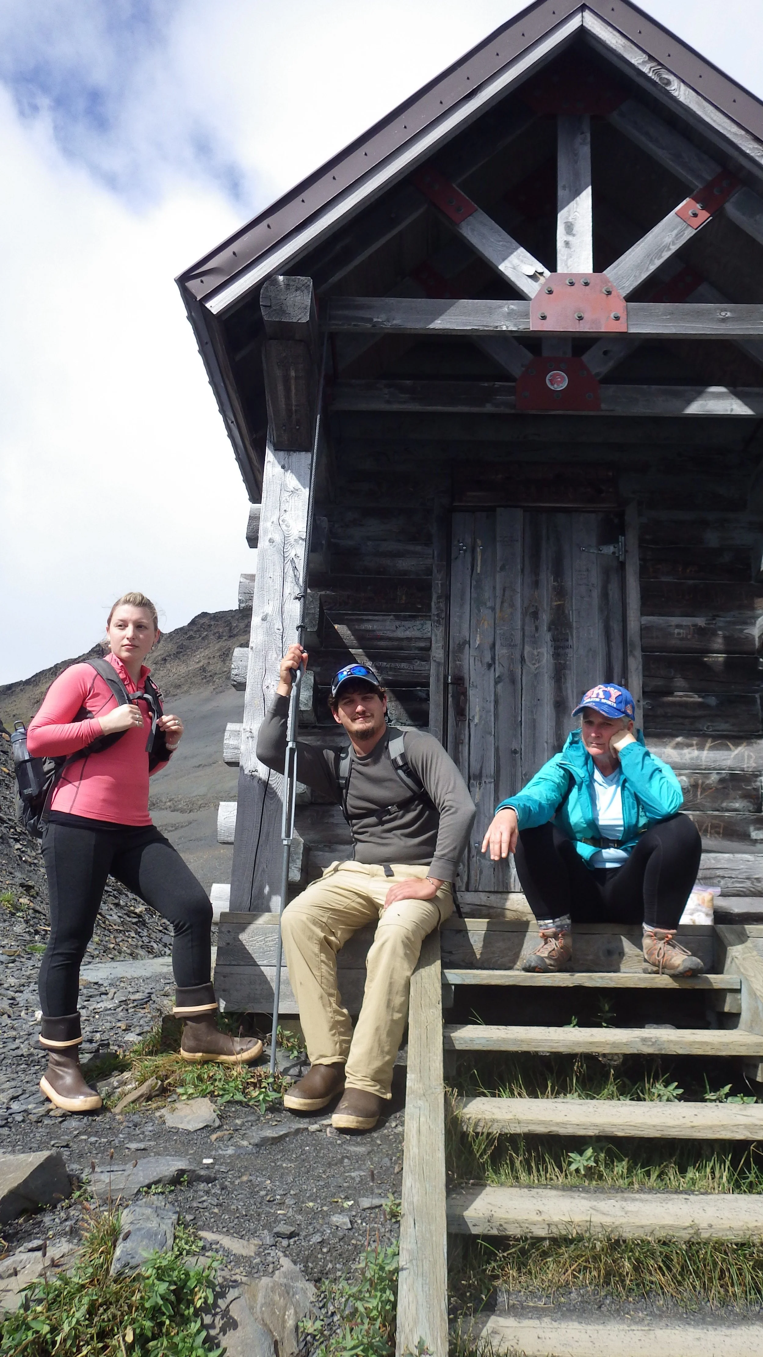  Resting at a hut near the beginning of the Harding Icefield. 