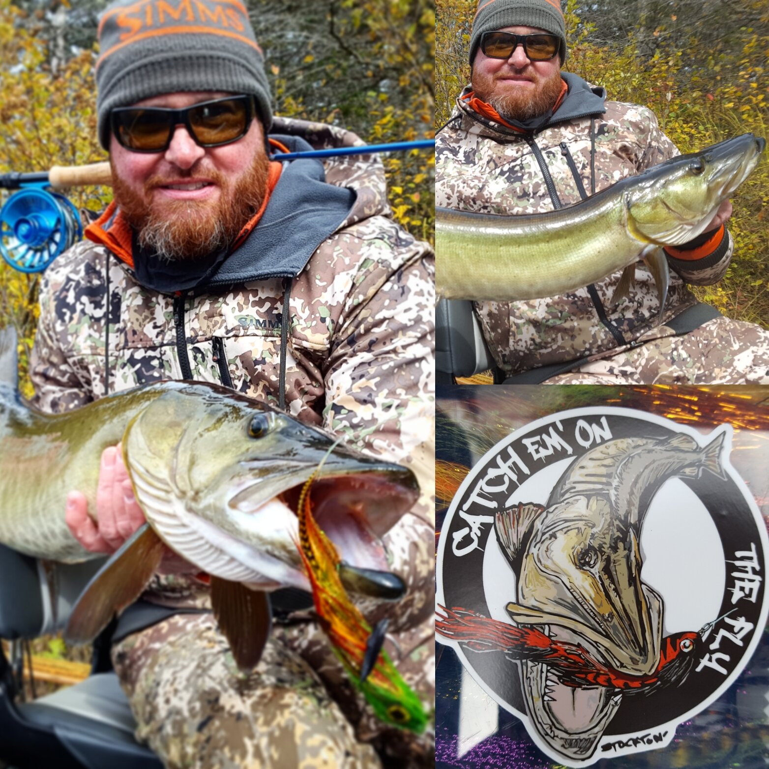  Upper Peninsula Michigan Fishing guide Muskies and Smallmouth.    Check out the awesome decal done by Stockton fly 2 frame.   