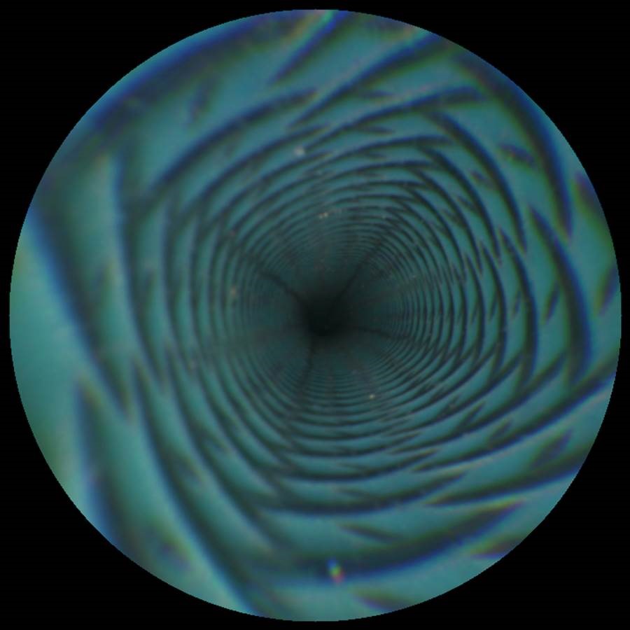 Looking at the inside of the catheter.