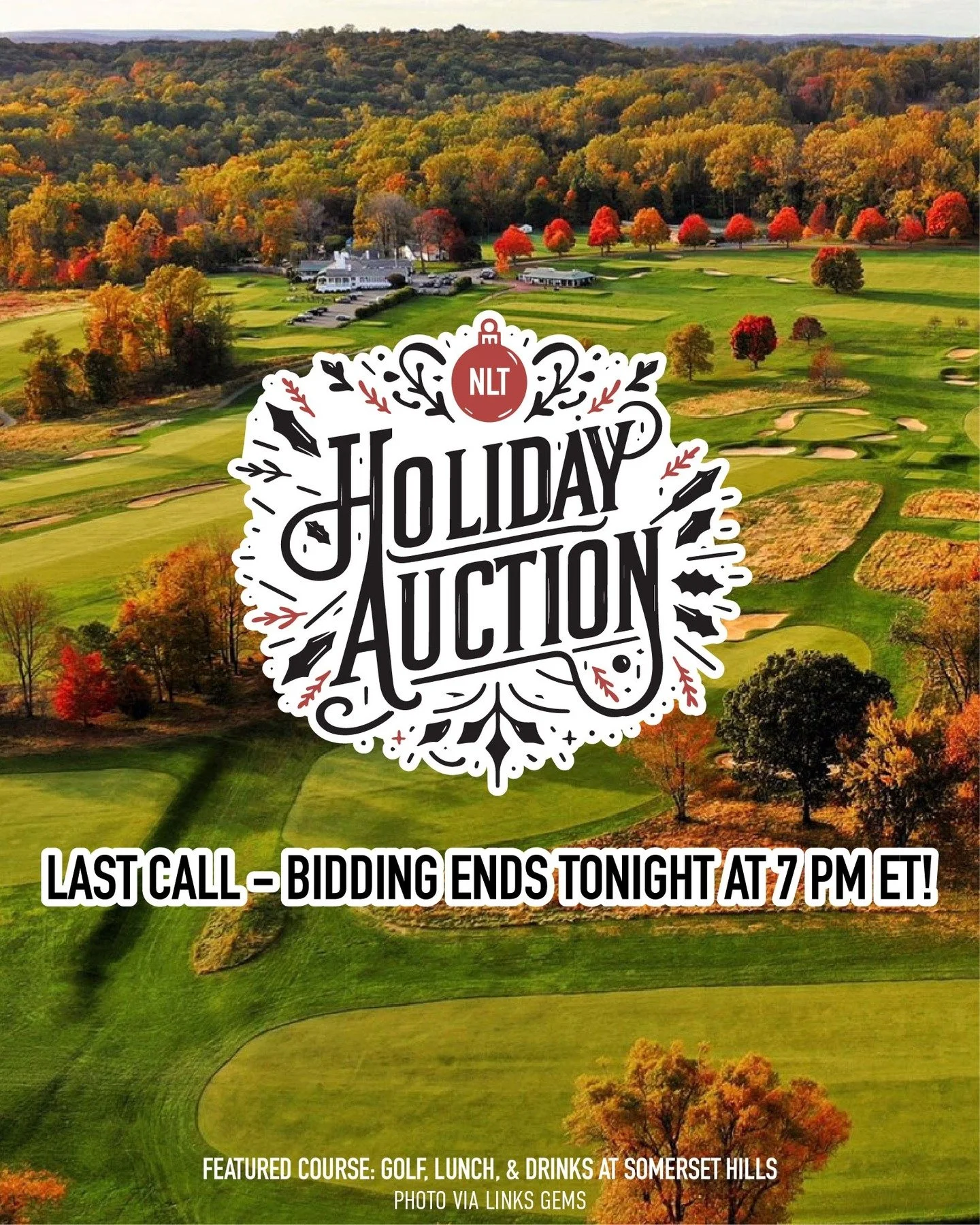 The 2025 NLT Holiday Auction ends in just a few hours, and we're approaching our fundraising goal! Help us exceed it (and set a new Holiday Auction record!) while bidding on more than 125 world-class rounds. 

100% of proceeds benefit NLT and our mis
