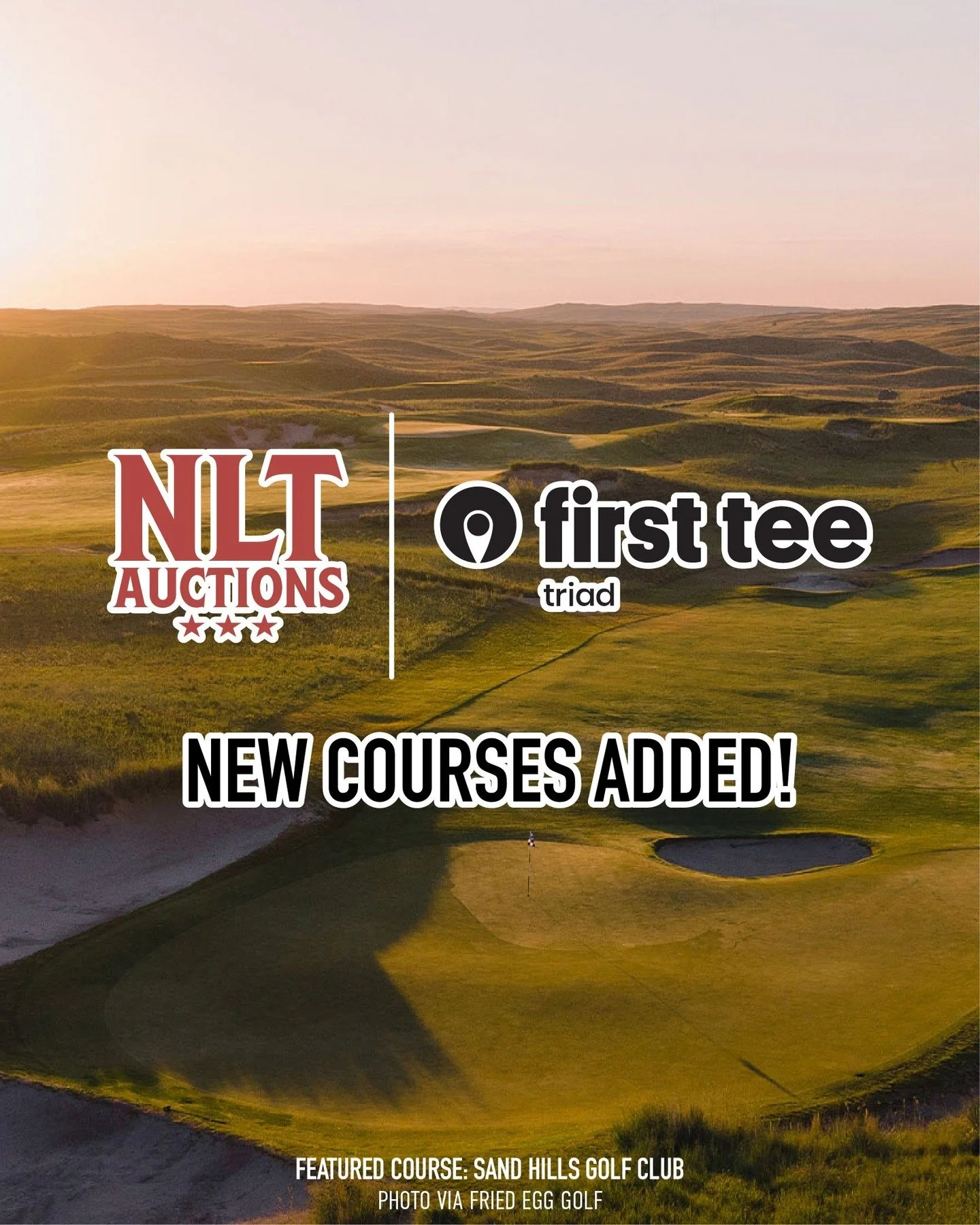 New course alert! 🚨

The First Tee - Triad NLT Auction just added even more world-class courses. In addition to rounds at clubs like&nbsp;Chicago Golf Club, Old Town Club, Palmetto Golf Club, Winged Foot Golf Club, and Inverness Club, we just added 