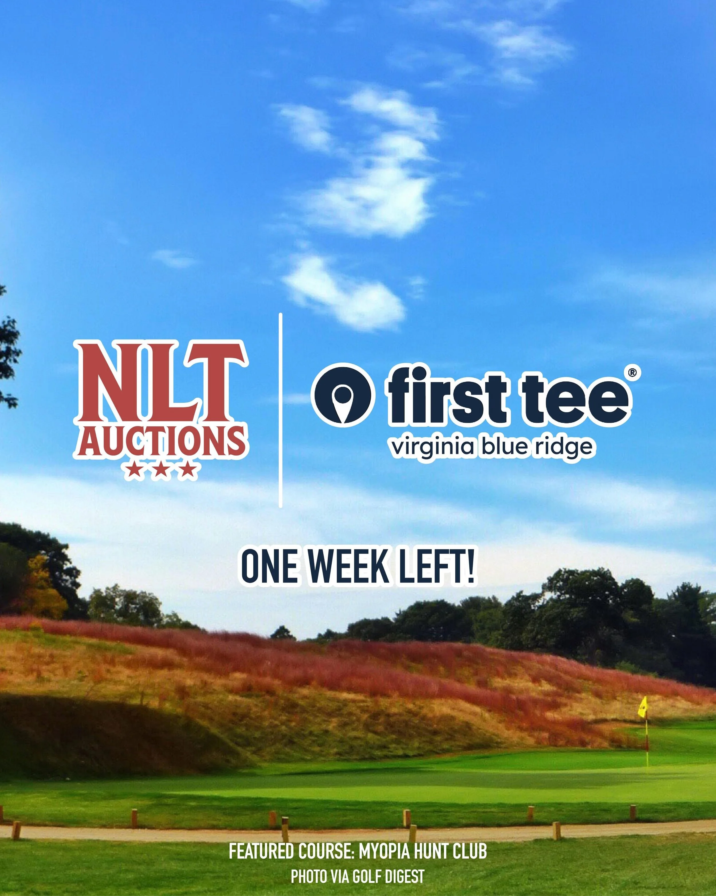 The First Tee - Virginia Blue Ridge NLT Auction has one week left!

While bidding on rounds at some of the country&rsquo;s best clubs - like The Creek, Palmetto Golf Club, and Myopia Hunt Club - you are supporting the great work of First Tee - Virgin