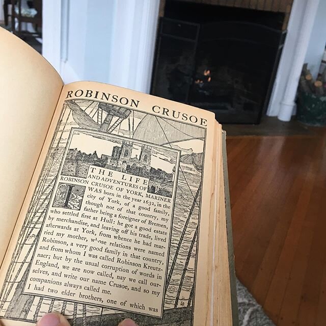 This 1900&rsquo;s copy of Robinson Crusoe has followed me around since I was a kid. It&rsquo;s been with me through many moves and I&rsquo;ve never read it. However, now seems like an appropriate time to finally read it. The story of a man making the