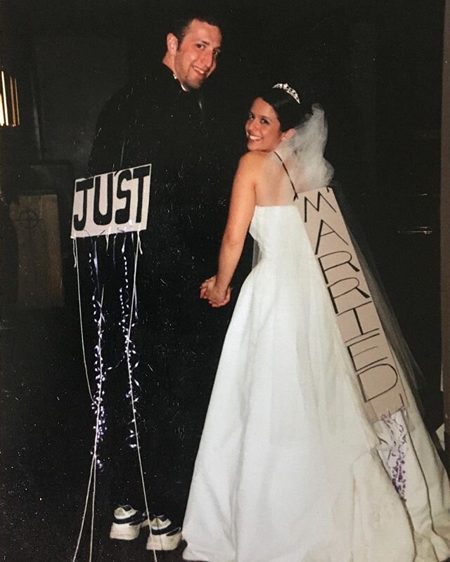 19 years ago these two kids made a commitment before God and all their friends and family to love each other. 
Little did we know then, that our creativity would be a driving force for us! Rather than driving off after our reception, we tied signs an