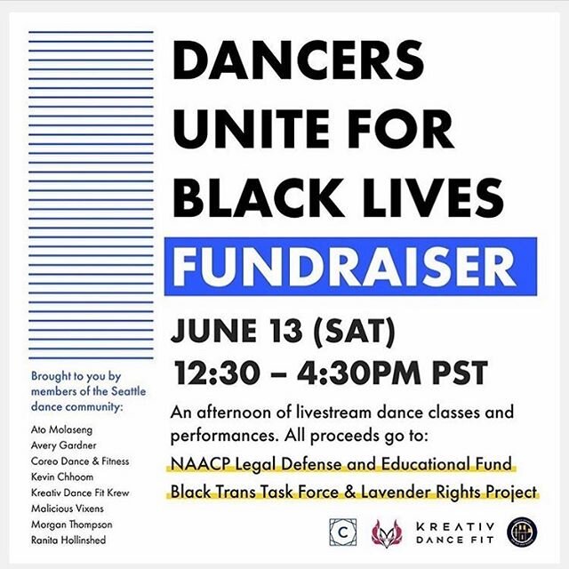 Happening this Saturday, June 13th! ⁣
⁣
We are honored to be a part of this fundraiser that encompasses an afternoon of dance classes and performances. We will be teaching a fun, groovy, and cute combo that you may have seen before 👀 ⁣
⁣
100% of don