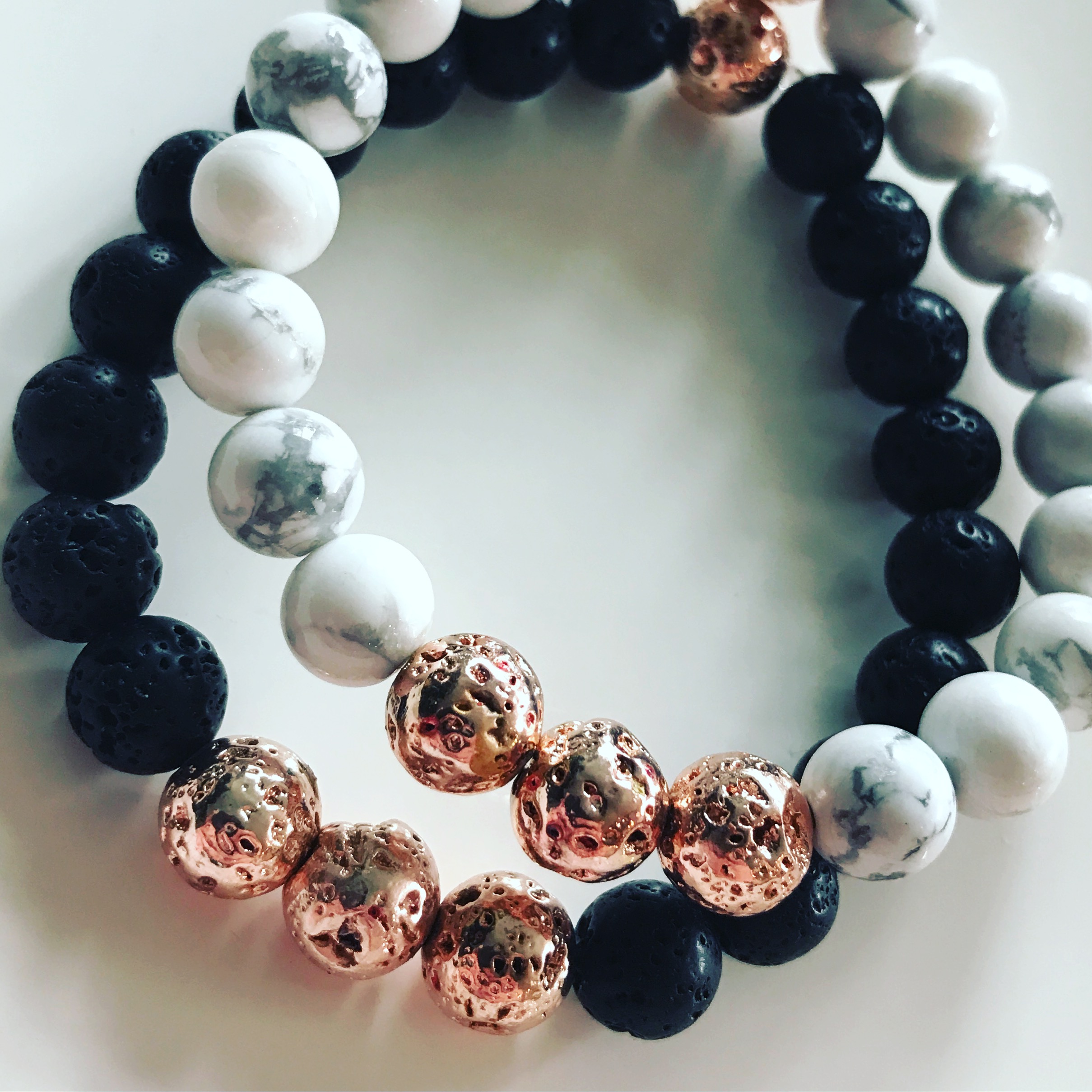 Rose Gold &amp; Lava Grounding Bracelet