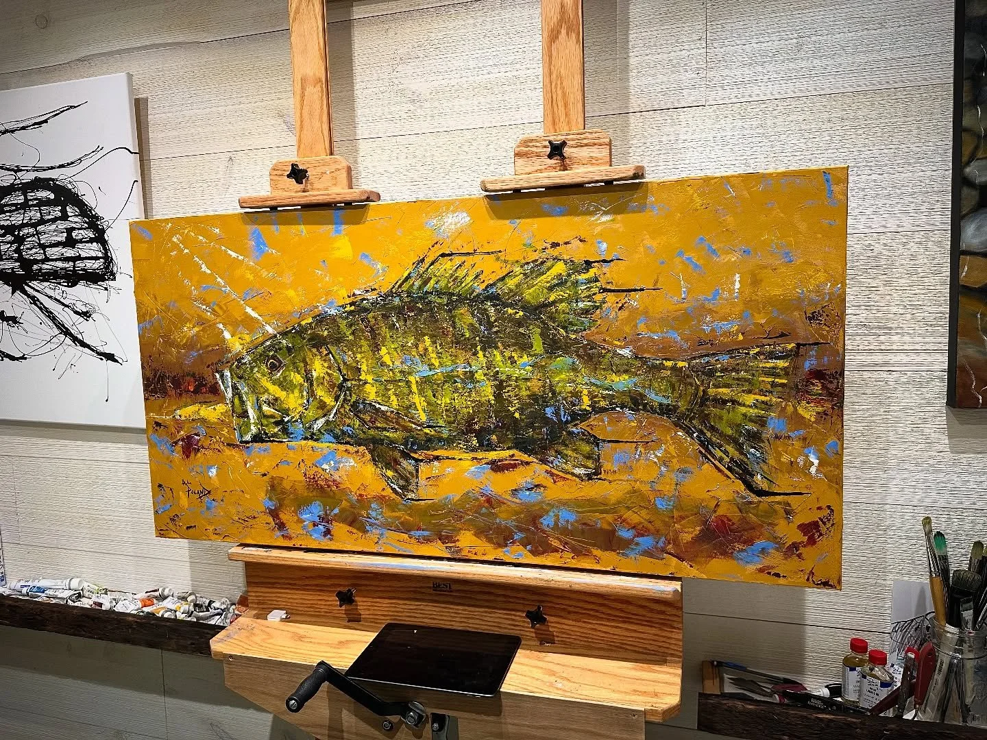 Titled “Biggie Smalls”. 24x48 oil on canvas.  #alpolandart #oilpainting #flyfishingart #fishart #art #flyfishing #flyfishingaddict #flyfishingadventures #flyfishingnation #flyfishinglife #flyfishingjunkie