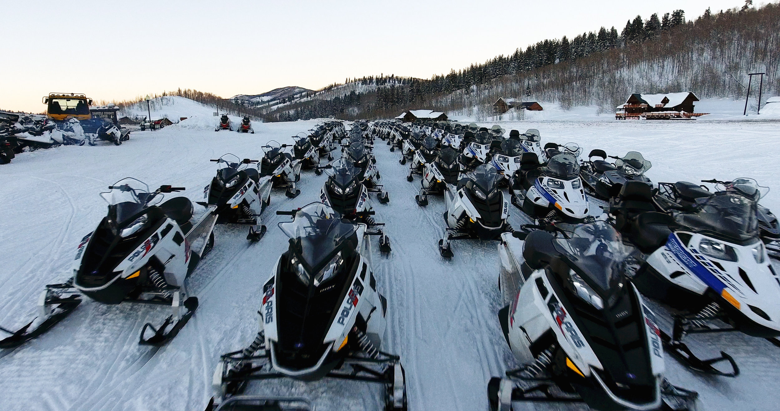 Our Fleet of over 100 Snowmobiles.