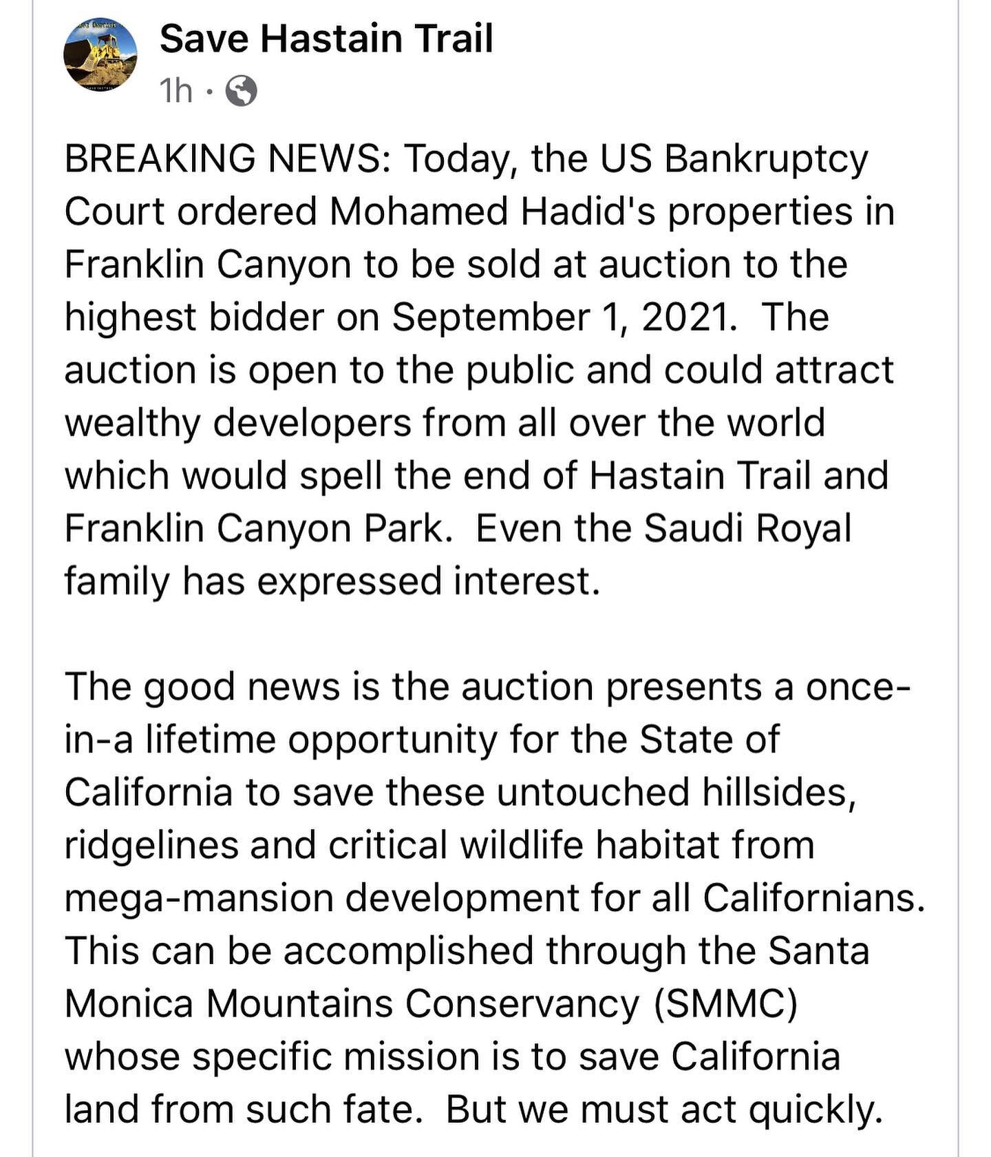Please join me in raising absolute hell to save this trail and Franklin Canyon from greedy developers all over the country.