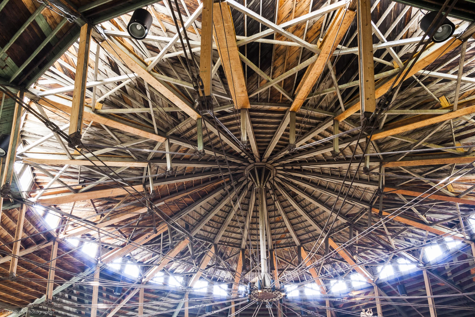 The ceiling of the Chautaqua Tablernacle. Shelbyville, IL
