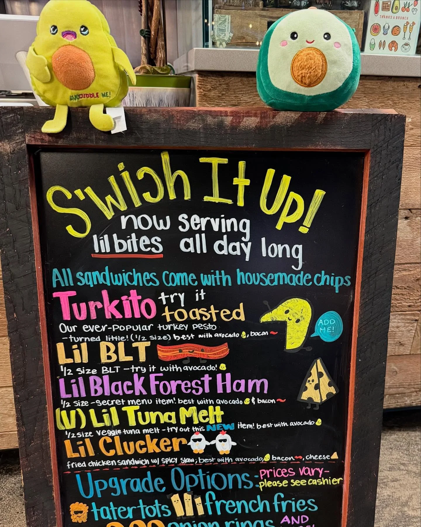 Looking for a light meal? You can S&rsquo;wich it up and get your Lil bites!!! Our half sandwiches come with our homemade potato chips, served on @ocbakingcompany exclusive fresh bread! Don&rsquo;t forget to upgrade your sides,and add any fresh avoca