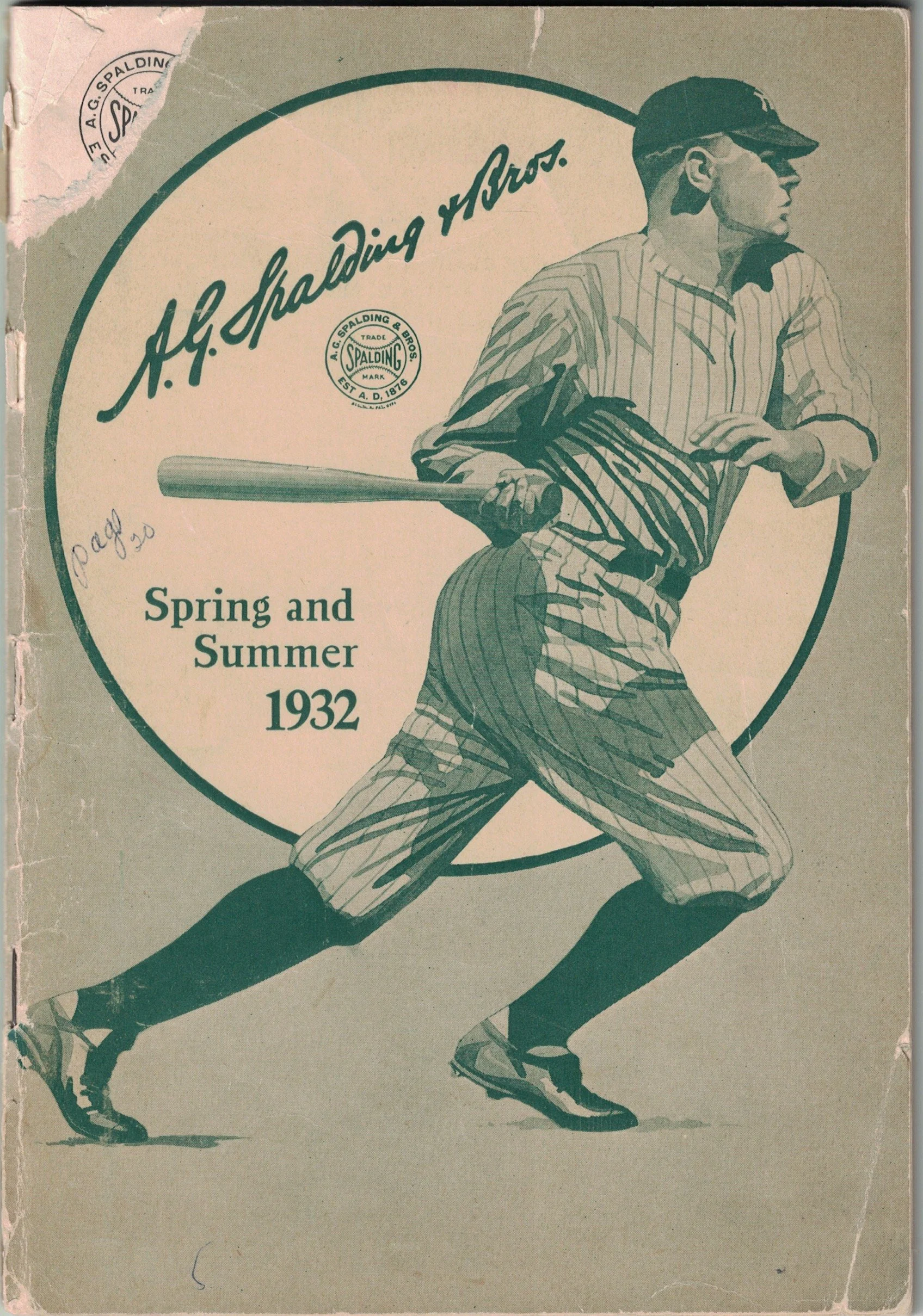 1932 A.G. Spalding &amp; Bros. Spring and Summer Catalog - Eddie Farrell Fielders' Glove Listing