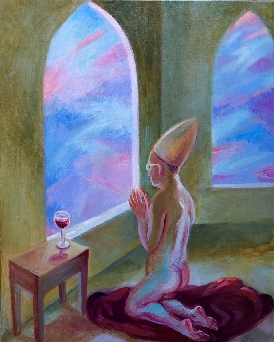 Penitent Bishop (2021) 30 x 24” o/c