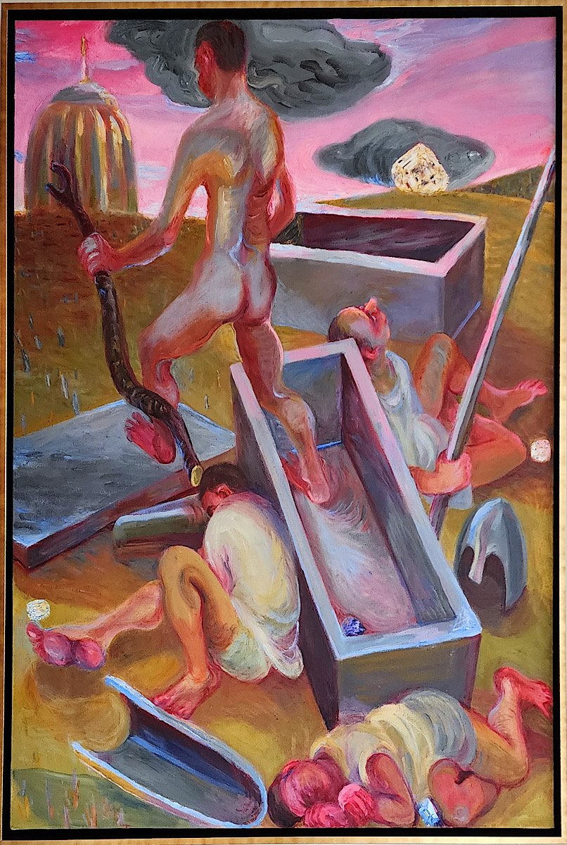 Resurrection (2020) 48 x 36” o/c with collage